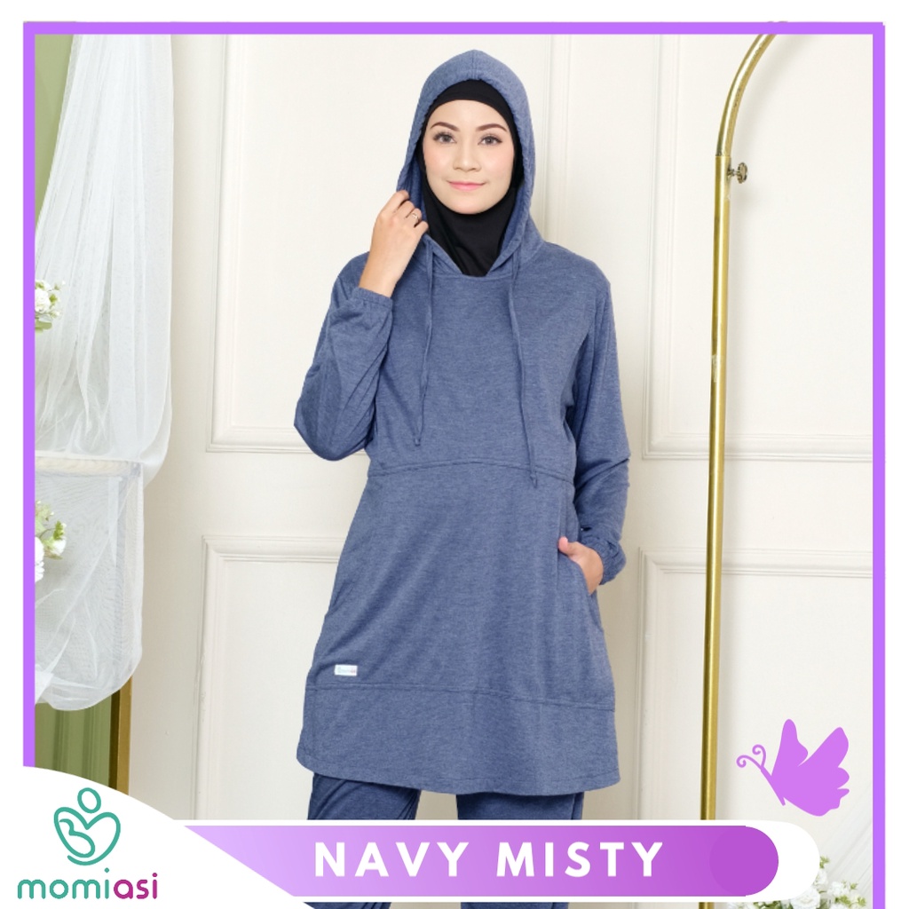 Momiasi - Baju Hoodie Olahraga Sport Ibu Hamil dan Menyusui Baju Busui Nursing Wear Lengan Panjang