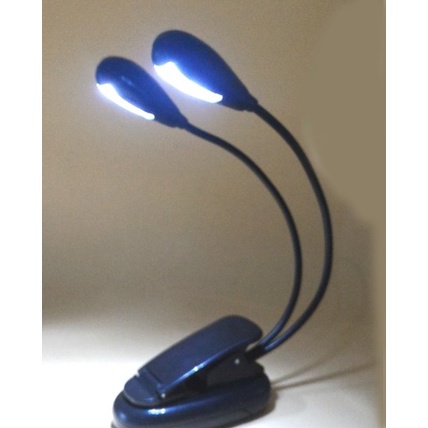 Lampu Baca LED Jepit Portable Lampu LED Baca Lamp Buku Lampu Kerja - Hitam