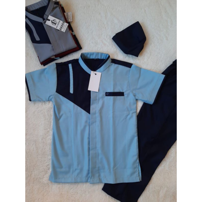 DISKON SETELAN KOKO ANAK LENGAN PENDEK IBNU MUSLIM COLLECTION BAJU MUSLIM ANAK USIA 212 TAHUN