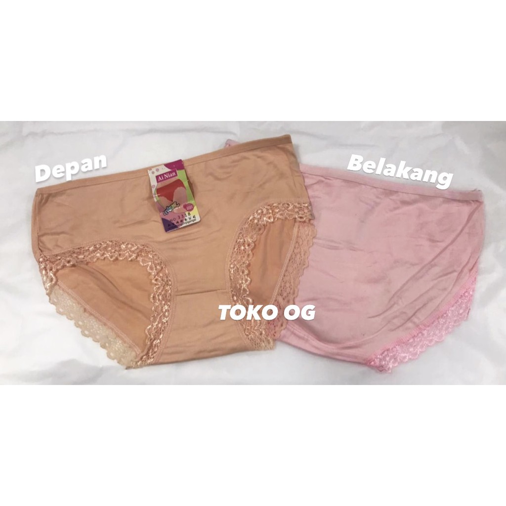 CELANA DALAM WANITA UNDERWEAR CEWEK RENDA SEXY PREMIUM 3318 3358 CD JUMBO HALUS