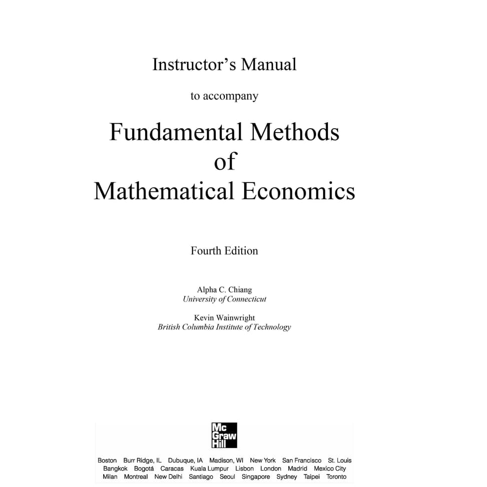 

Buku Fundamental Methods of Mathematical Economics 4e-1 - HARDCOVER