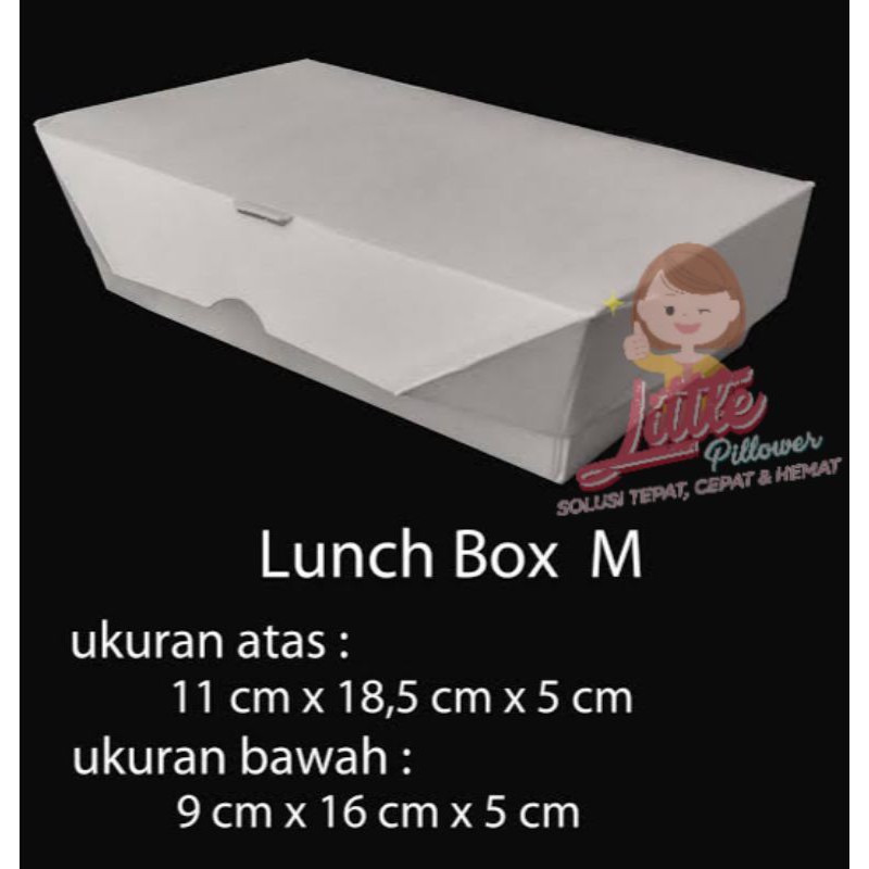 (ISI 50PCS - PAPER M) Paper Lunch Box Tanpa Sekat M/Food Container/Kotak Makan Kertas Grosir