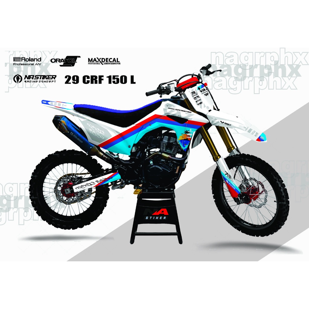 DECAL CRF PUTIH BIRU STIKER CRF 150 L FULBODY NA STIKER CRF-29