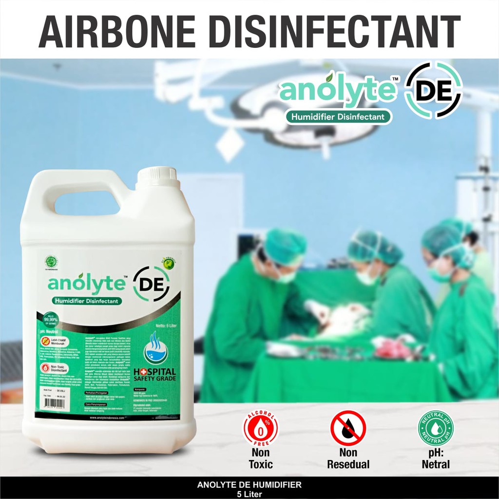 Anolyte Humidifier HOCL 5 Liter Aman Disinfektan Air Sanitizer Non Alkohol Bersertifikasi MUI