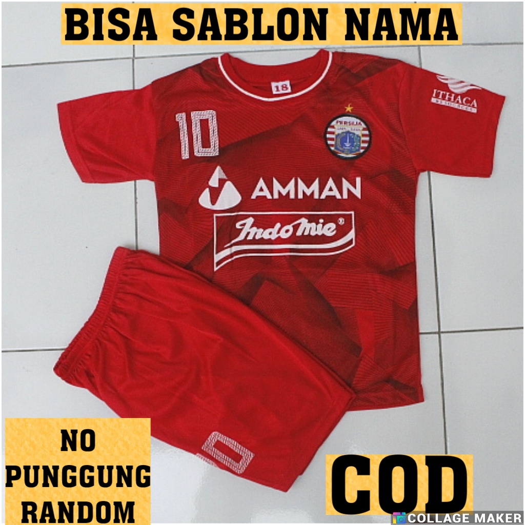 cod bisa sablon nama baju bola persija jakarta/setelan bola persija jakarta macan kemayoran