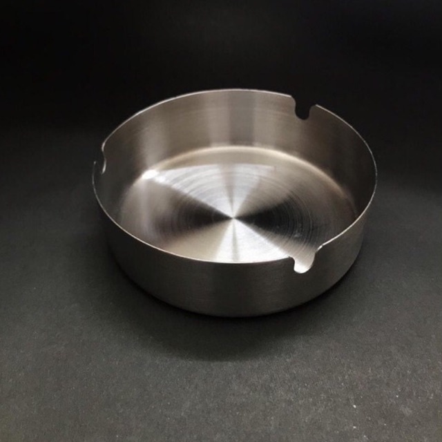 asbak 8cm 10cm 12cm besi silver ashtray stainless steel tebal mewah metal