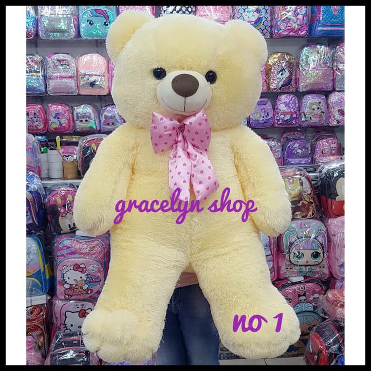 BONEKA TEDDY BEAR BESAR SUPER JUMBO CREM PUTIH