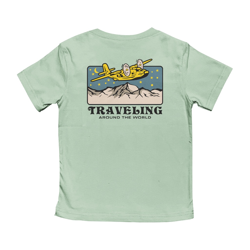 Kaos Anak 1-12 Tahun Beach Series Unisex Gazken Motif Traveling