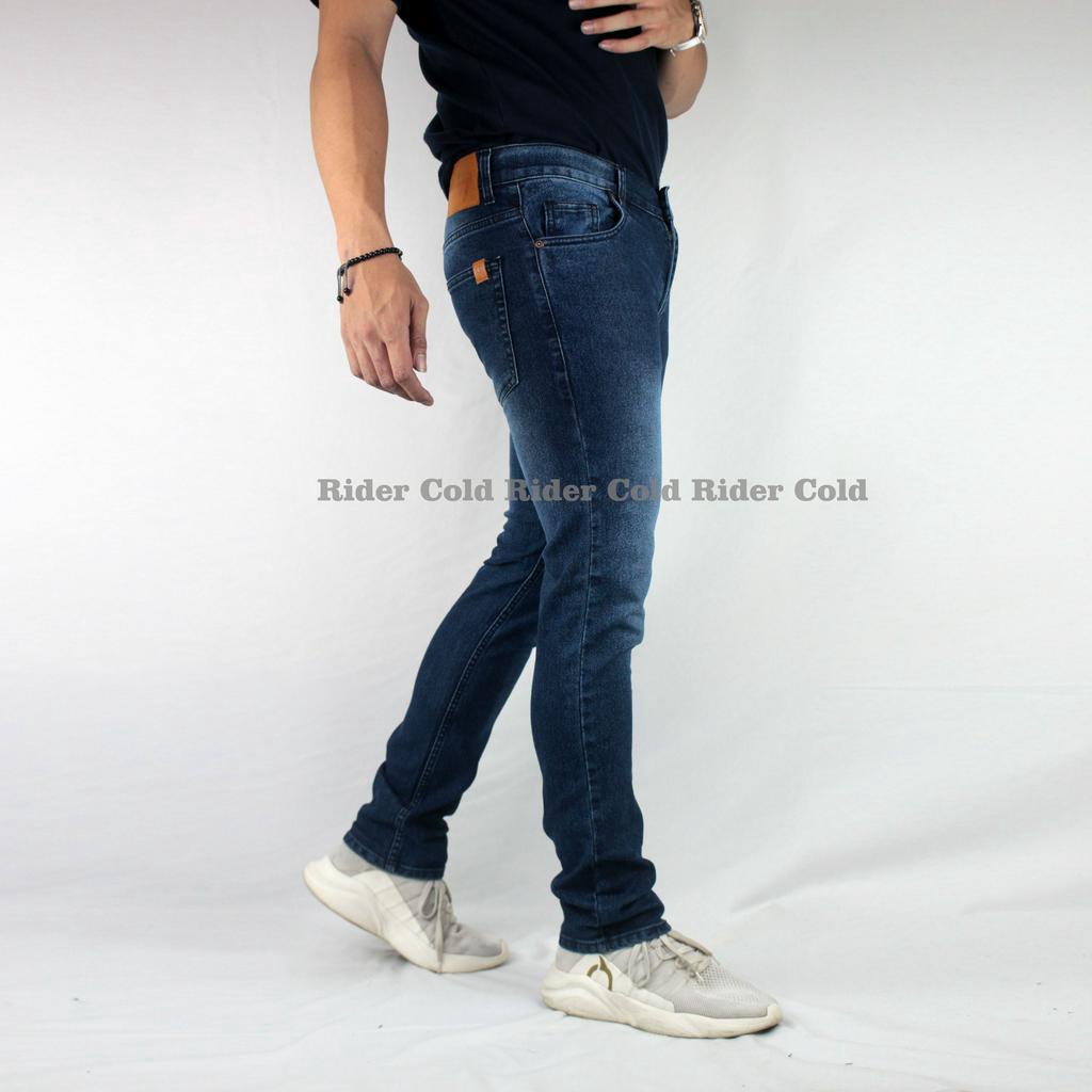 RIDERCOLD  Celana Pria Jeans Panjang SLIMFIT Calana warna Black jazz Scrup Clor Hitam Polos