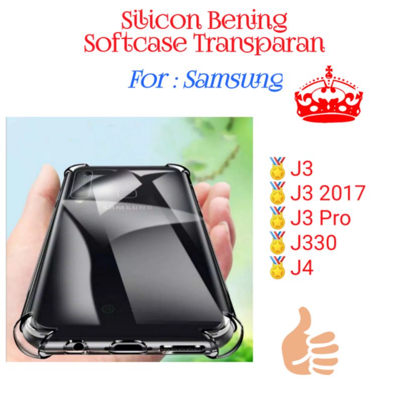 Case Samsung J3 2017 pro J3pro J330 J4 Silicon Softcase Bening Transparan Casing Cover Silikon