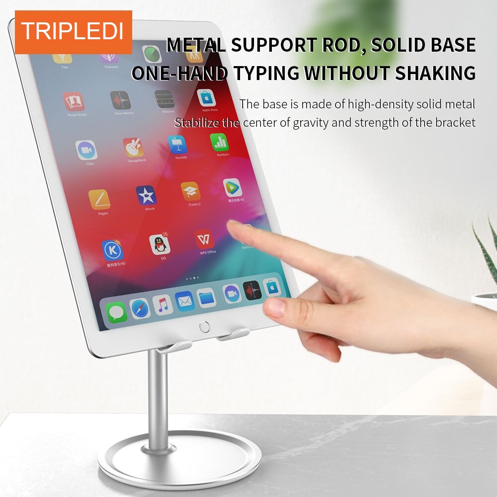 Phone Holder Metal Stand TRIPLEDI Multi Angle Universal Tablet Silikon Cover For Study Meja Kasir