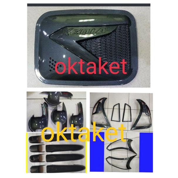 paket lengkap garnish outer handle tank cover grand avanza xenia 2015 full carbon