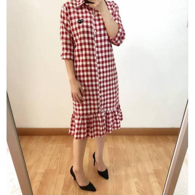CDG tartan dress / dress kotak / dress tartan / comme de garcons / comme dress / play comme dress