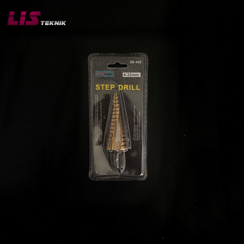 Mata Bor Pagoda Spiral Ulir Mata Bor besi / Step Drill Bit 4-32mm-1 pcs / 3 PCS 3-12mm , 4-20mm , 4-