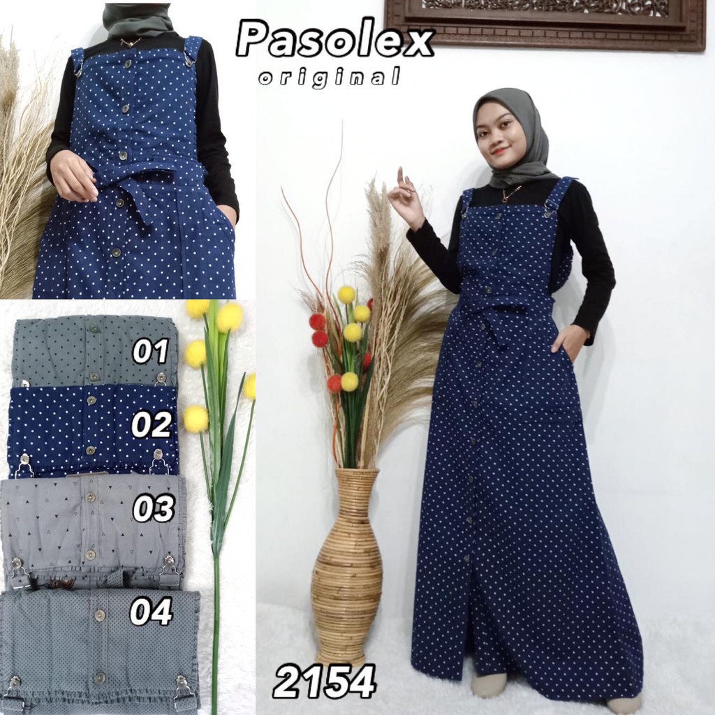 NEW ARRIVALS Gamis Overall Wanita Motif Polkadot PO 2154