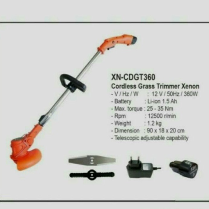 xenon CDGT360 mesin potong rumput 12v grass trimmer cordless cdgt 360