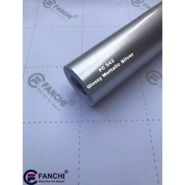 Sticker Fanchi FC543 Glossy Metallic Silver Candy Metalik Glossy Premium Wrap