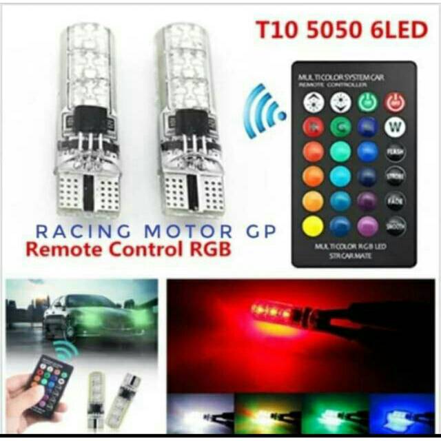 LAMPU SEN / SEIN JELLY FLASH MOTOR 6 LED + REMOTE 16 WARNA WARNI