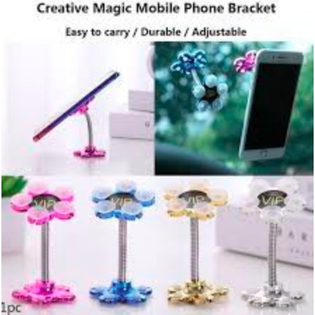 BAJ Phone Holder Bunga / Flower Stand / Gurita Pop Socket Flexible Magic Gekko VIP Tempelan HP Car Mobil / SS014