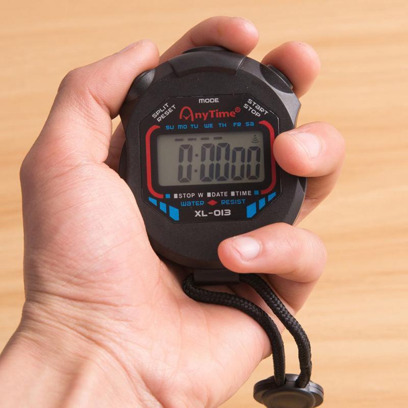 Classic Digital Professional Handheld LCD Chronograph Sports Stopwatch Timer Stop Watch with string OW