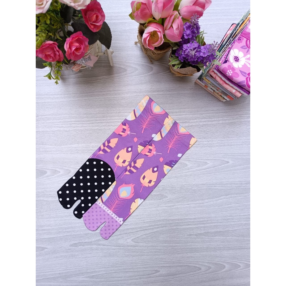 KAOS KAKI PRINTING MUSLIMAH DEWASA VERSI TELAPAK HITAM / KAOS KAKI JEMPOL PRINTING KAOS KAKI MUSLIMAH MOTIF-2