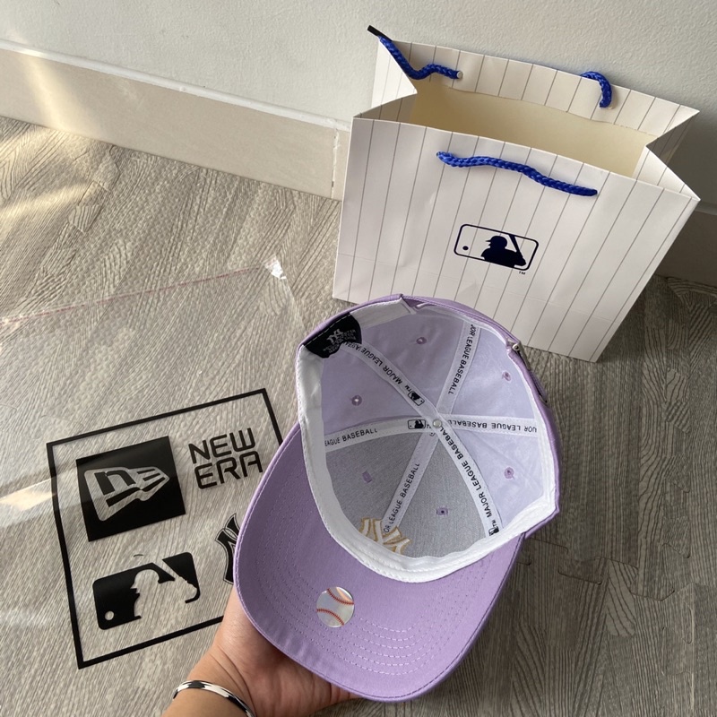 Topi Ny Newyork Cap Purple logo White / Ungu Yankess