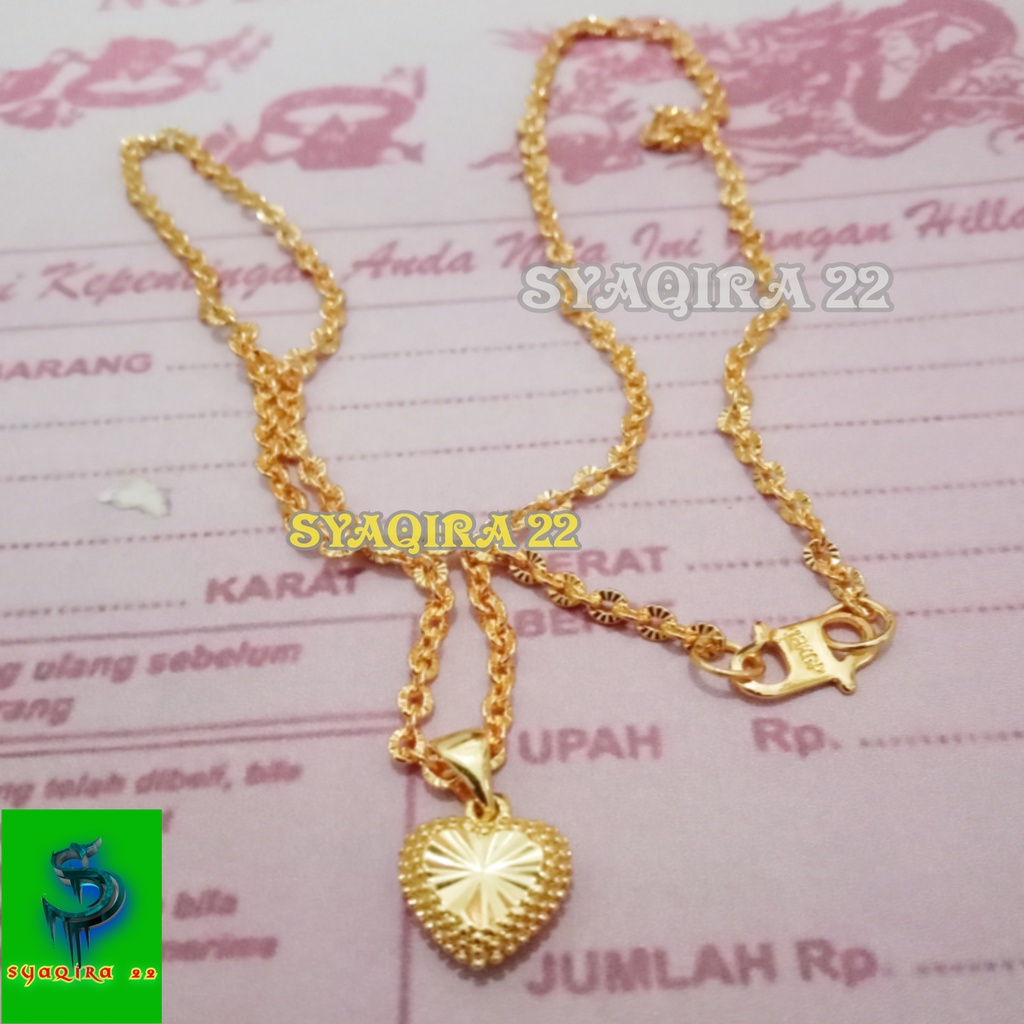 Kalung cantik asli anti luntur LOVE-NURI anti karat ori kalung pengganti emas 24k dewasa model terba