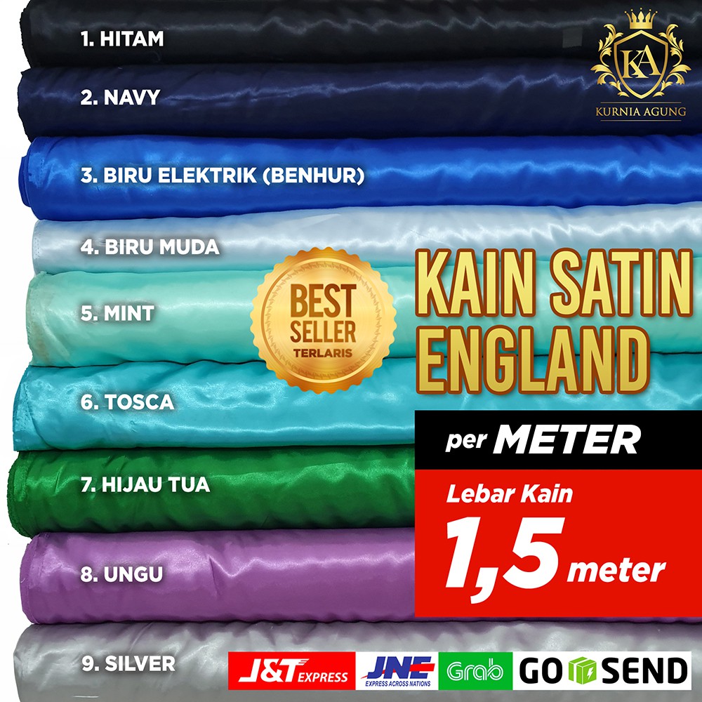 Kain Satin Warna Sage Green Meteran Polos Premium Kualitas Saten Bagus Tebal Tidak Transparan Mengkilap Halus Murah Bahan Gamis Wanita Kekinian 2022 Gaun Pesta Dekorasi Lebar 150 cm