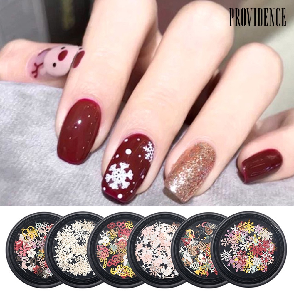 Providence 100Pcs/Box Ultra-thin Pearlescent Colored Christmas Snowflake Nail Art Sequins