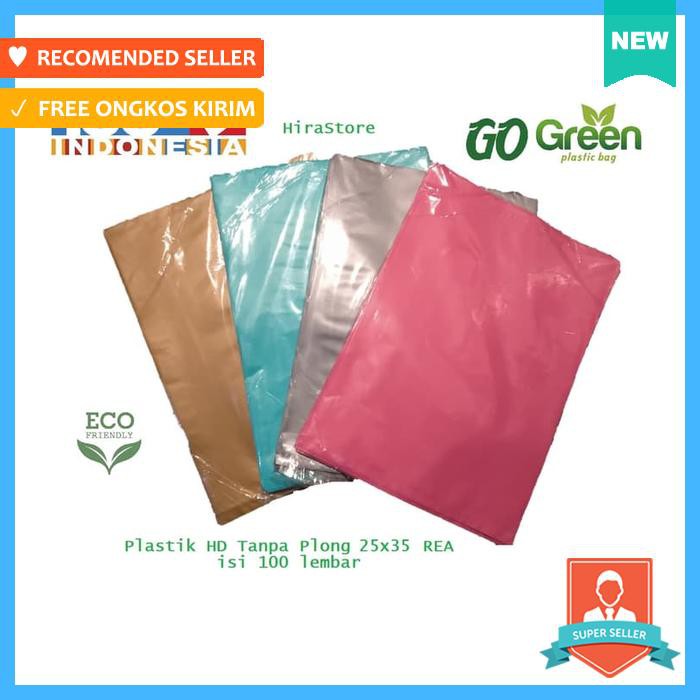 plastik hd tanpa plong 25x35 rea silver isi 100 lembar - rumah tangga - tempat penyimpanan