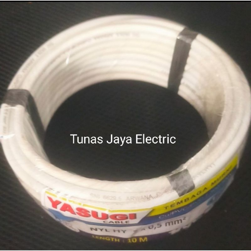 Kabel Serabut NYMHY / NYYHY 2x0,5mm @10M Tembaga Murni YASUGI Standar SNI