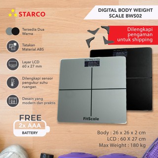 starco timbangan badan digital baterai aaa