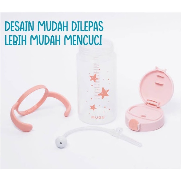 Mugu 220ml Training Bottle Weigthed Straw Cup Botol Sedotan Anak dengan Pemberat