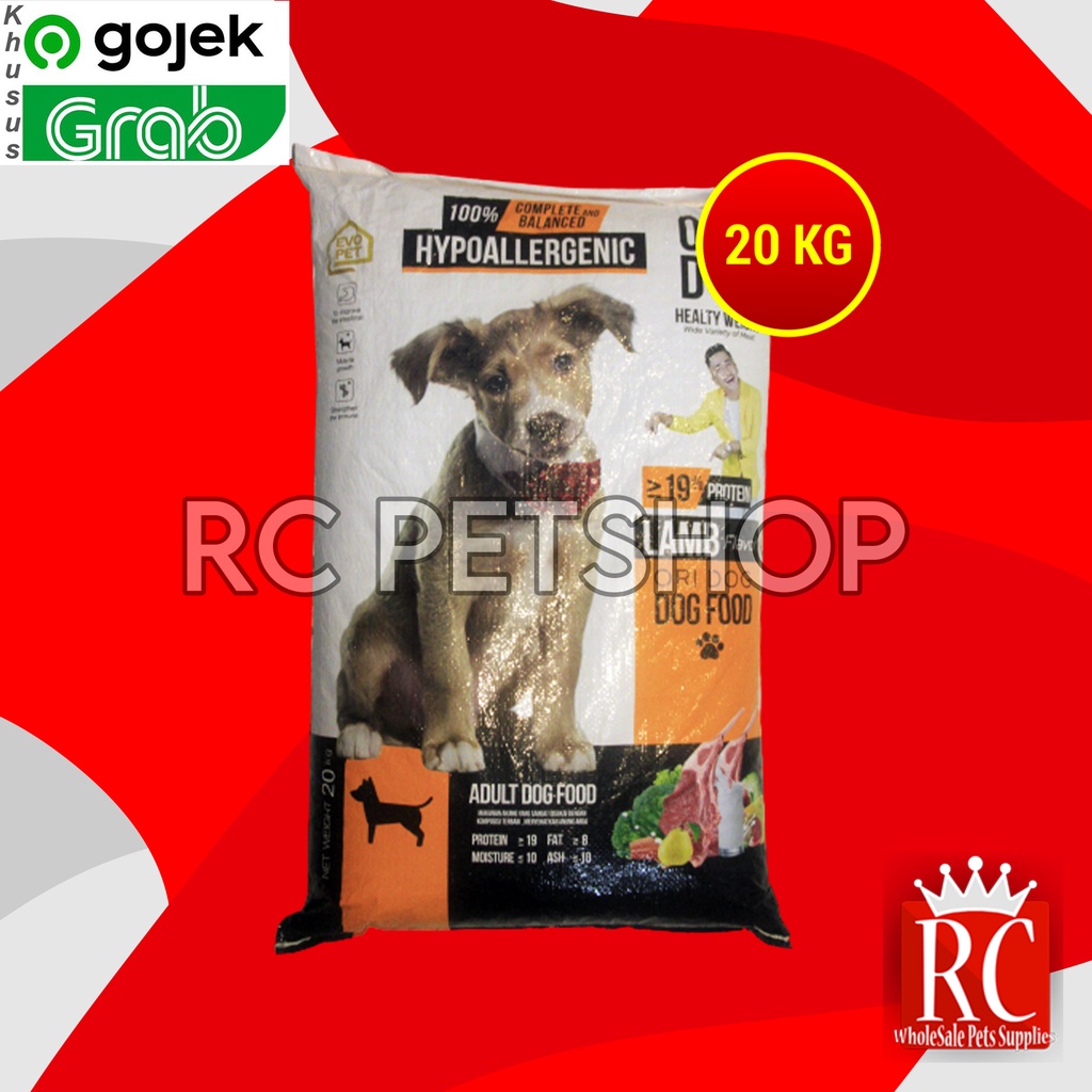 Gosend Makanan Kering Anjing Dewasa Ori Dog Food Lamb Domba Adult 20KG