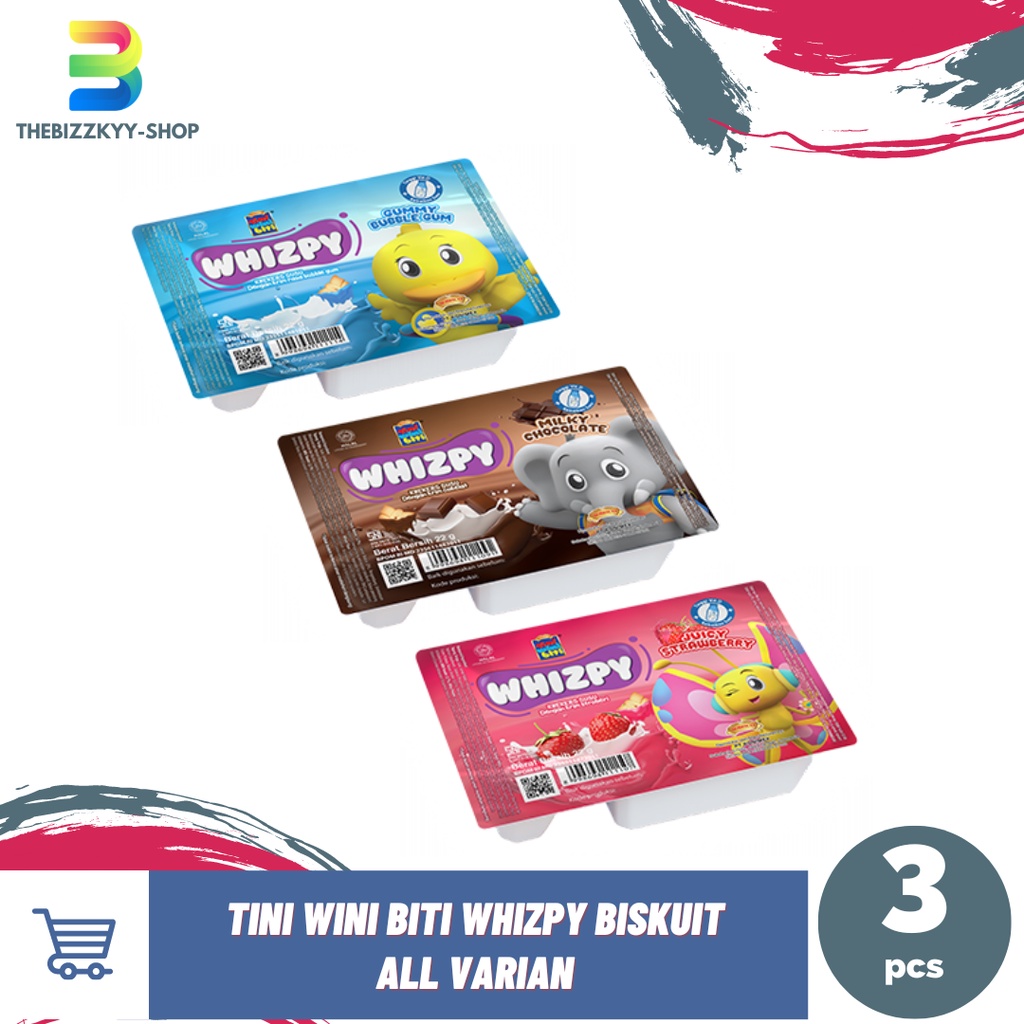 

(3 pcs) Tini Wini Biti Whizpy All Variant - Biskuit Krim Cemilan Anak