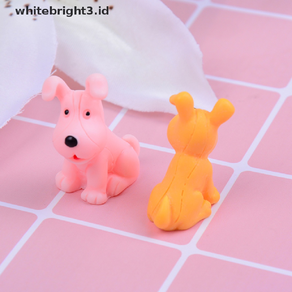 (whitebright3.id) 4pcs Miniatur Anjing Lucu Untuk Dekorasi Taman Mini / Rumah Boneka diy