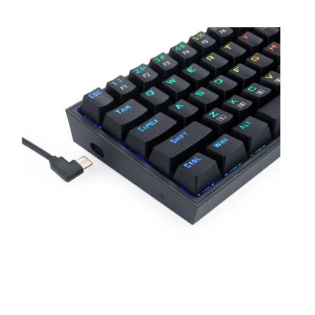 Keyboard gaming redragon mechanical wired usb type-c macro 68 keys 60% tkl castor k631rgb k631 rgb k-631