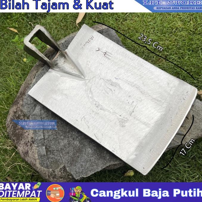 Premium Product Cangkul Pacul Baja Putih Asli Supet Tajam Pacul Sawah Anti Lengket - Paling Diminati