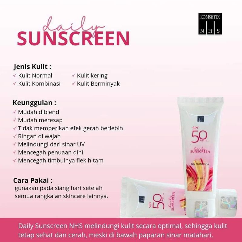 KOMSETIX NHS - SUNSCREEN NHS SPF50 - SUNBLOCK - SUNCARE - AWET MUDA