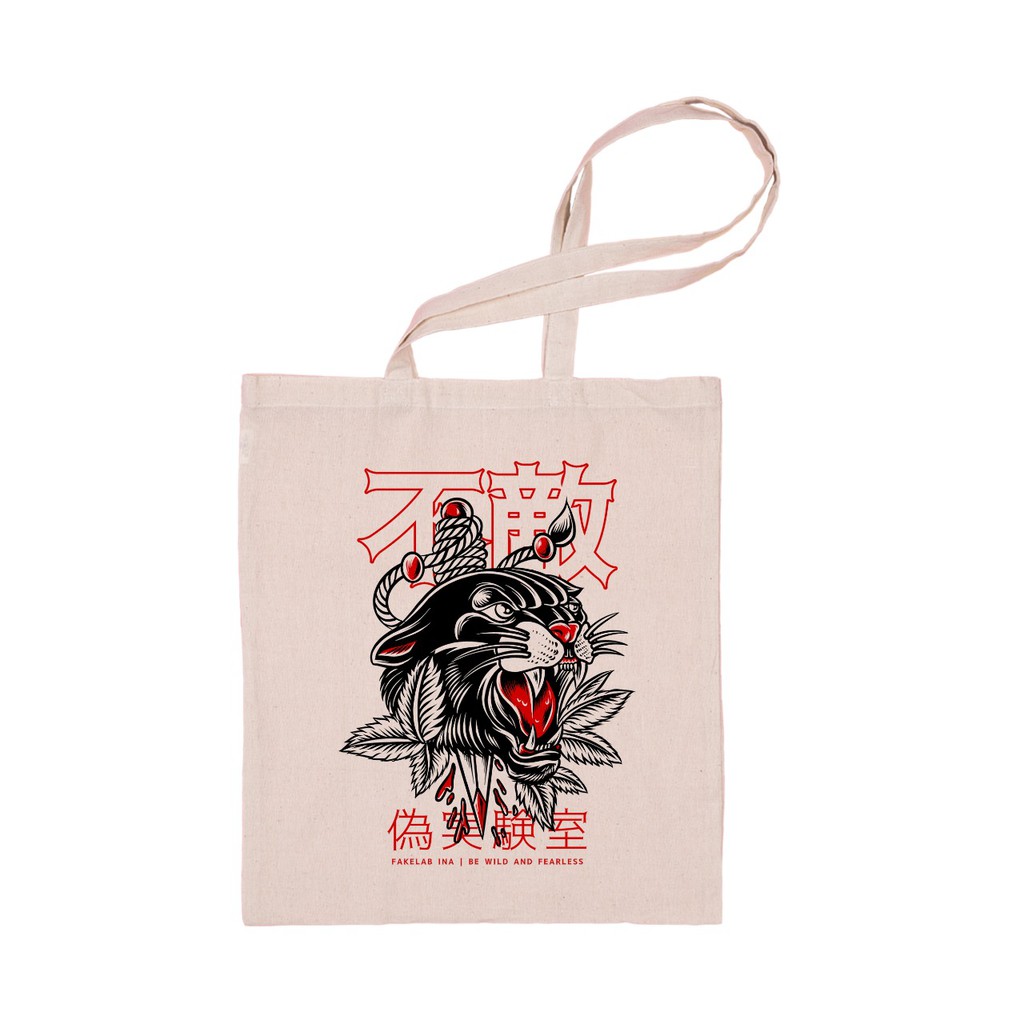 Fakelab Totebag Kanvas  Panther / Tas Tote Harimau / Tiger