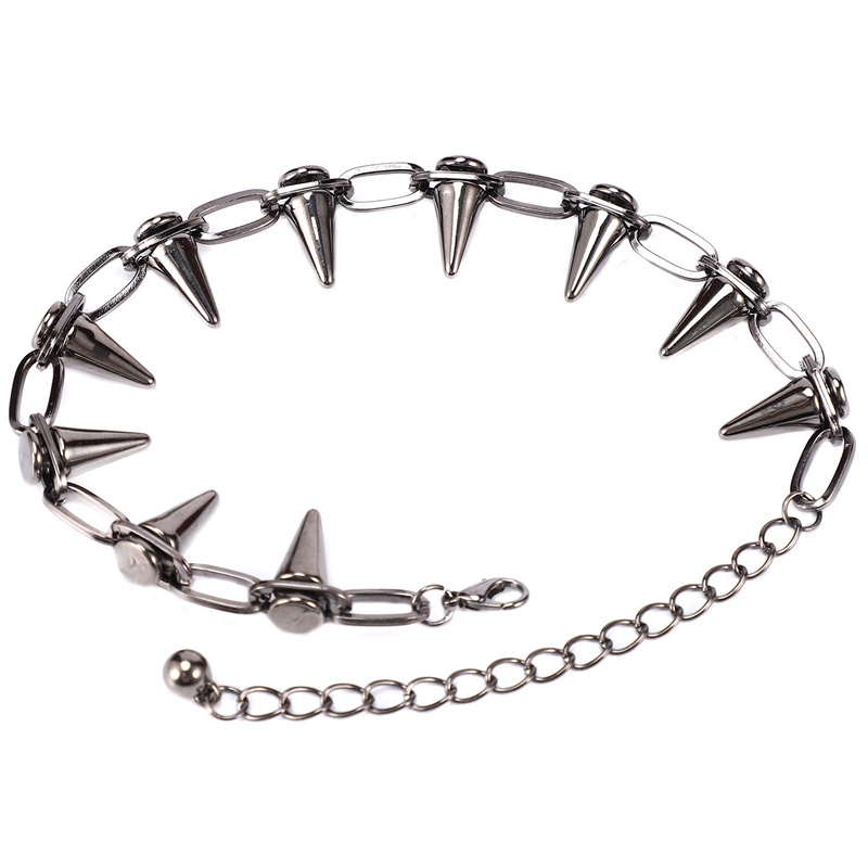 Metal Spikes Studs Rivets Punk Goth Kalung Choker Kerah