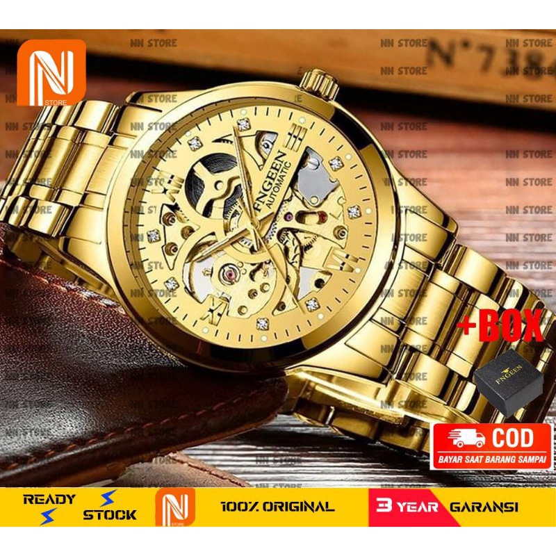 [ !!BEST SELLER!! ] 6018 Jam Tangan Pria Wanita  Mechanical Automatic Luxury Business Tahan Air 100% Original + Kotak