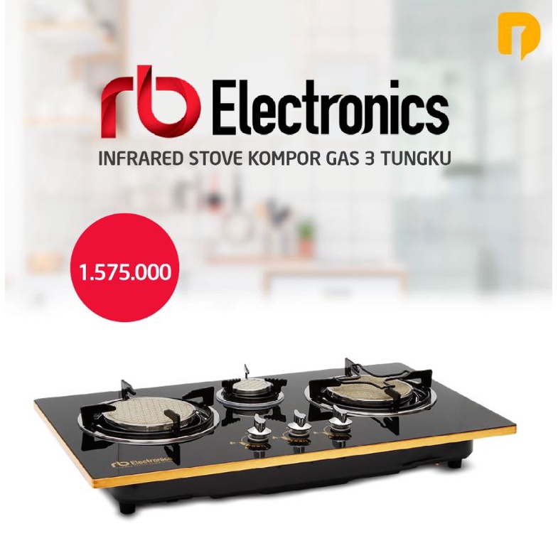 READY kompor tanam infrared 3 tungku ORI RB Electronics Infrared Gas Stove kompor duduk hemat energi