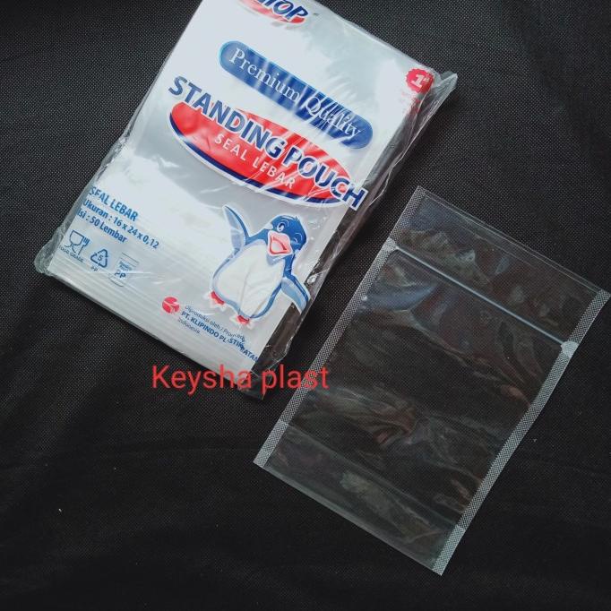 PLASTIK STANDING POUCH MERK BLUTOP 16X24