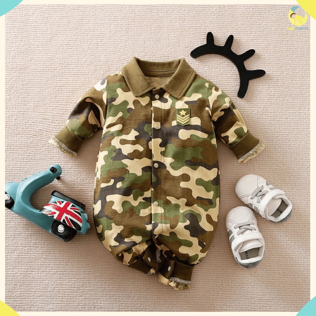 [COD] Baju jumper anak laki laki import premium 0-24 Bulan / jumper motif ARMY HIJAU lucu korean premium BA-287/Babylovanta