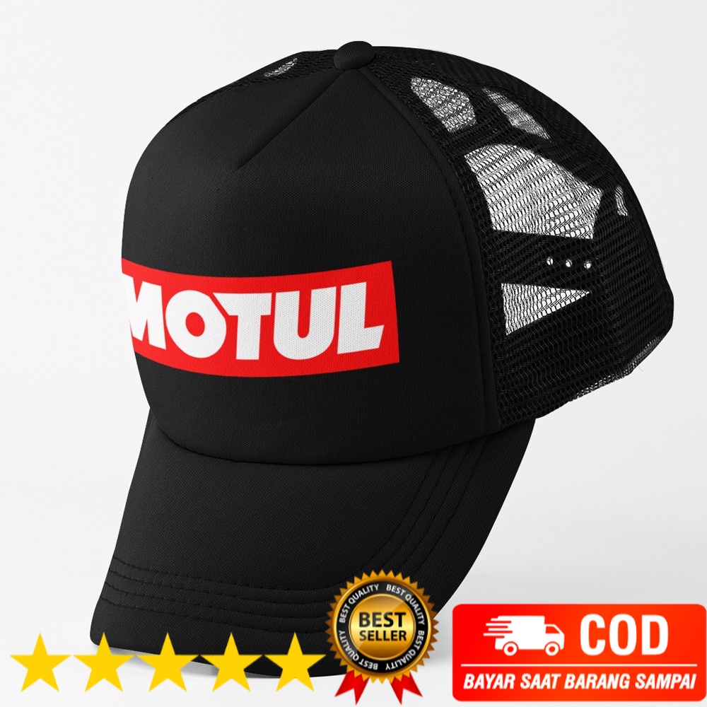 TOPI TRUCKER JARING SABLON - MOTUL Motor Oil Trucker Cap Snapback Adjustable Strap Topi