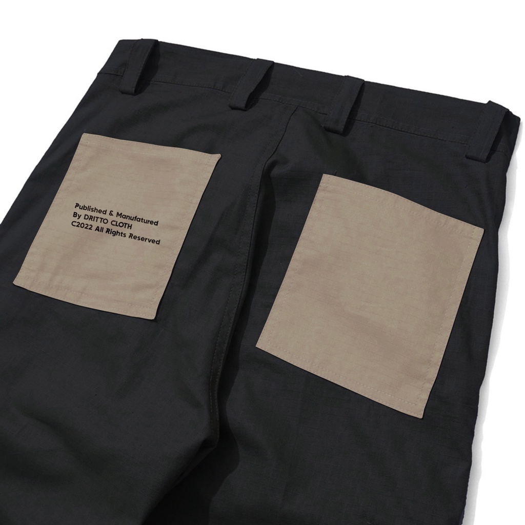 Dritto Long Pants Cargo - Celana Cargo Panjang &quot;CARGOISME&quot; - Hitam