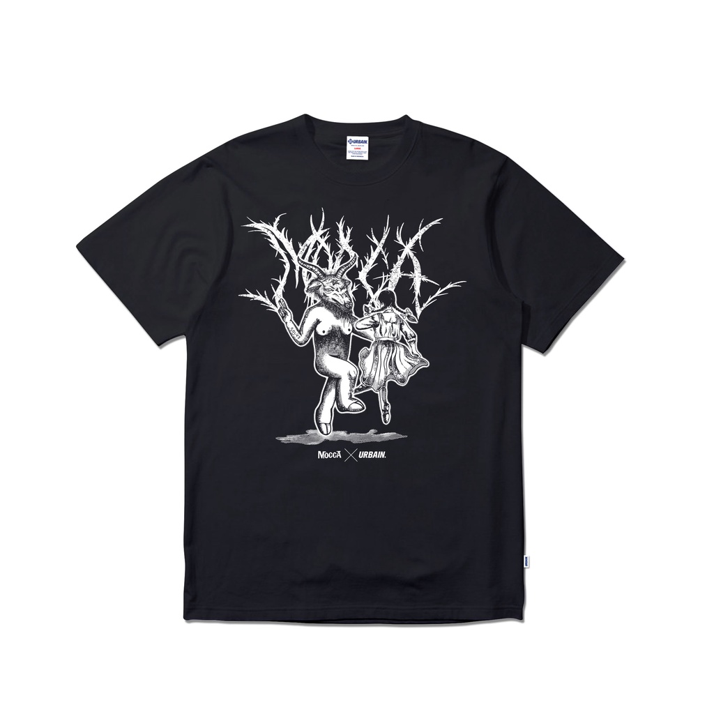URBAIN x MOCCA Kaos Hitam Pria Satan's Diary