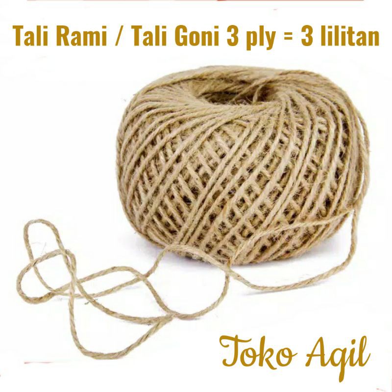 TALI RAMI/ TALI GONI 3 ply (3 lilitan) 10meter / RUSTIC VINTAGE, KERAJINAN HANDMADE