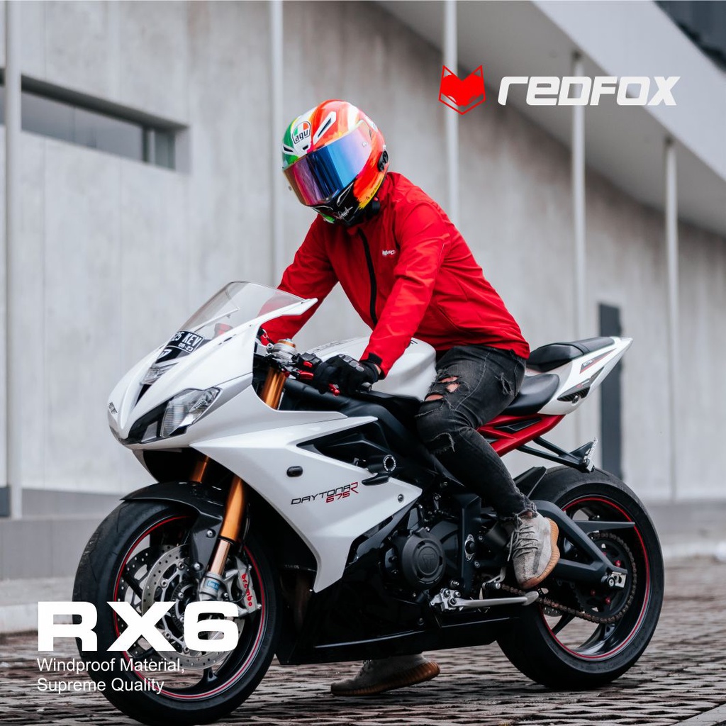 Jaket Motor Pria Anti Angin - REDFOX RX6 - Windproof